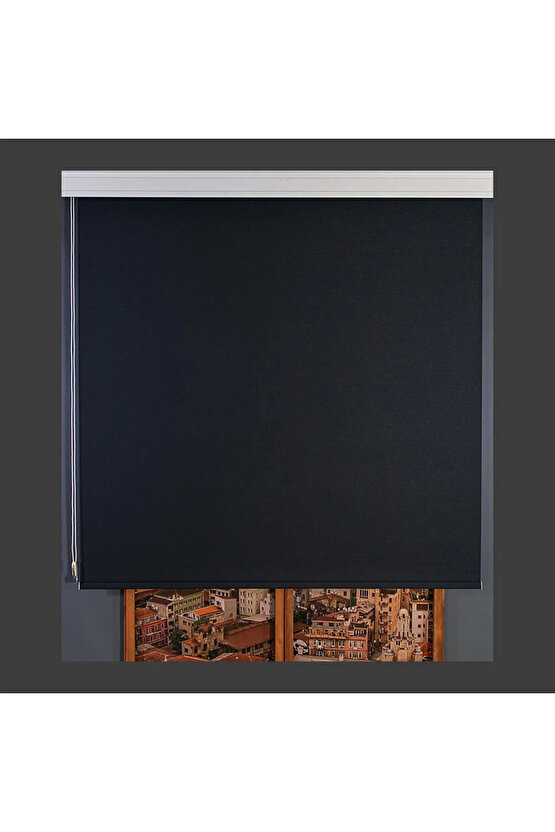 Güneşlik-stor Perde Siyah Renk Etek Dilimsiz 1.kalite