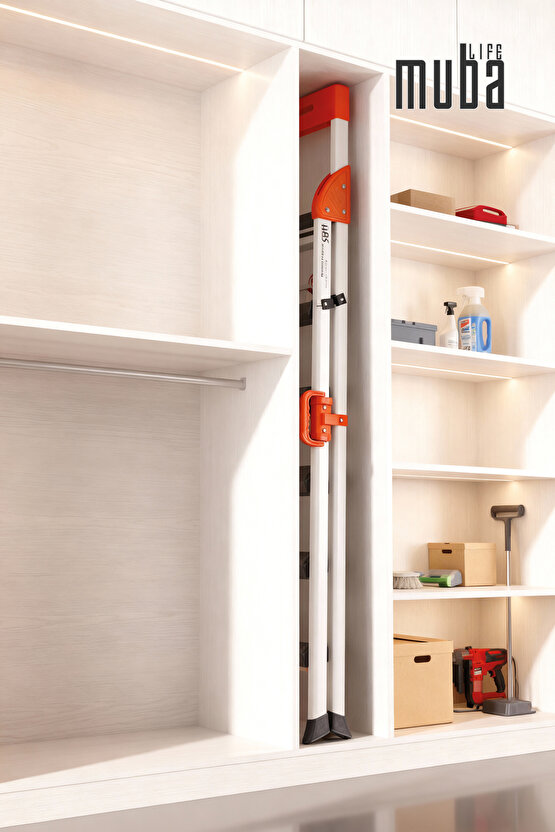 Merdiven 4+1 Geniş Basamaklı Merdiven Kolay Taşınır Merdiven Ergonomik Tasarım Extra