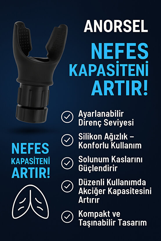 Ayarlanabilir Dirençli Nefes Egzersiz Aleti
