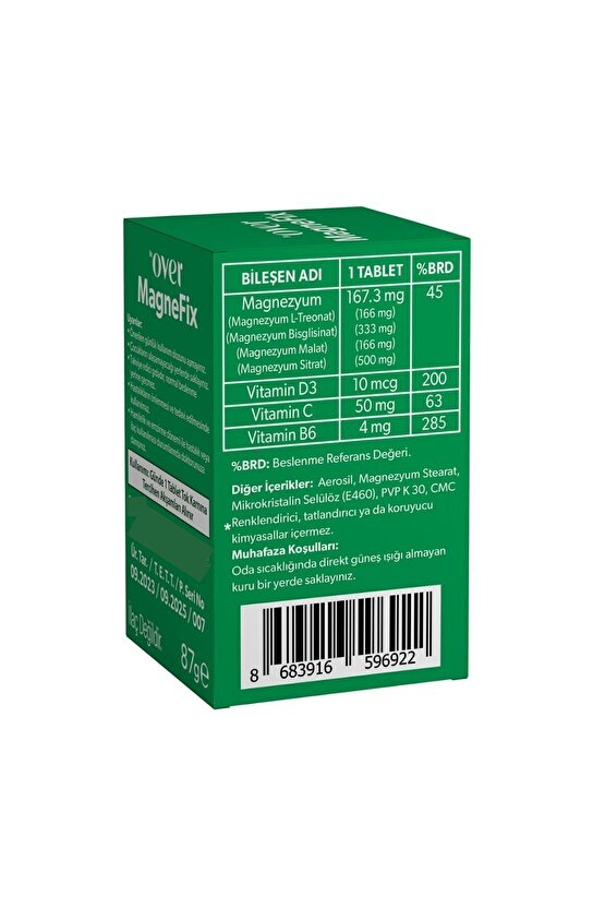 Magnefix Magnezyum L-treonat Bisglisinat Malat Sitrat Vit C D3 Ve B6 Iç. G. Tak. 3 Kutu 180 Tablet