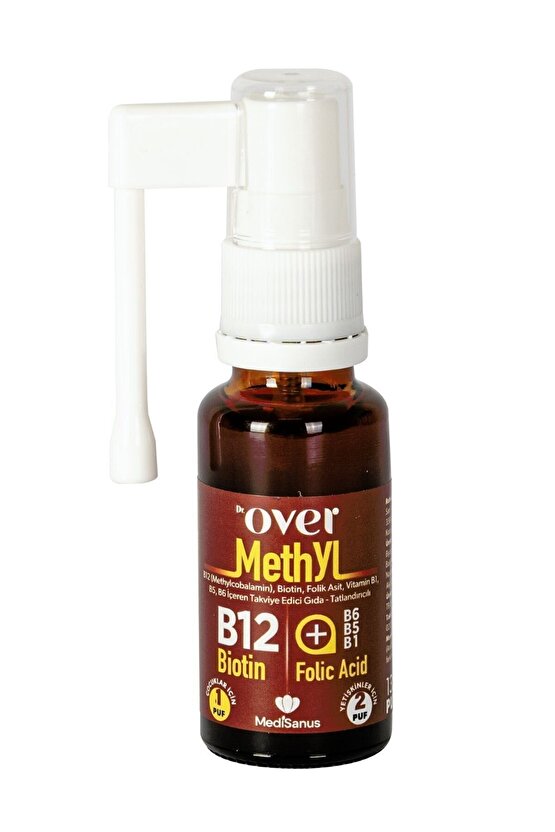 B12 Plus, Methylcobalamin, Biotin, Folik Asit, Vitamin B1, B5, B6 Içeren Tak. Edici Gıda Sprey 20 ml