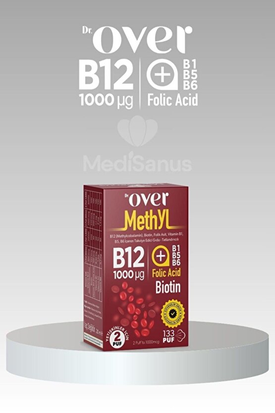 B12 Plus, Methylcobalamin, Biotin, Folik Asit, Vitamin B1, B5, B6 Içeren Tak. Edici Gıda Sprey 20 ml