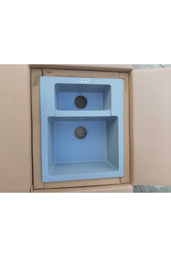 1,5 Göz Açık Gri 60x50 Cm Granit Evye