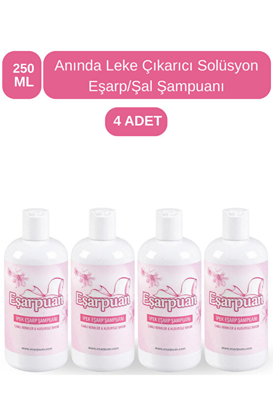 4lü Dev Ipek Şal Eşarp Şampuanı Anında Leke Çıkarıcı Solüsyon Set (4 ADET)