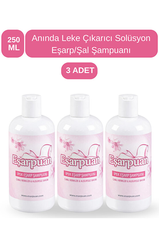 3lü Dev Ipek Şal Eşarp Şampuanı Anında Leke Çıkarıcı Solüsyon Set (3 ADET)