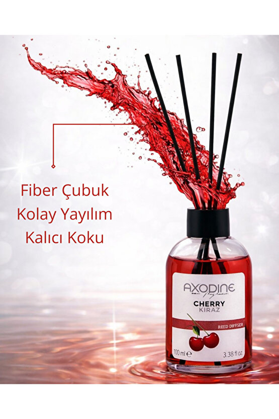 Kiraz Bambu Fiber Çubuklu Yüksek Yayılım Oda Kokusu 100 ml