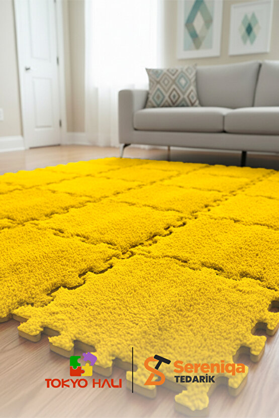 10lu Set Peluş Puzzle Halı, Kendi Tasarımını Oluştur, Yapboz Halı, Peluş Halı