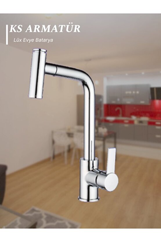 Lüx Spiralli Krom Mutfak batarya