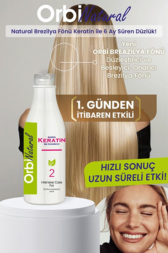 Orbi Fresh Natural Brezilya Fönü Keratin Jel Kokusuz Dumansız 6 Ay Kalıcı Düzleştirici Etki
