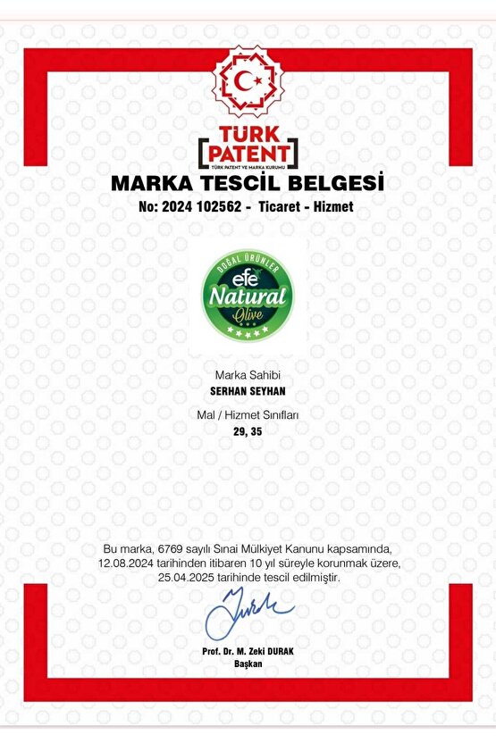 Efe Organic 36 Litre (18*2) Teneke