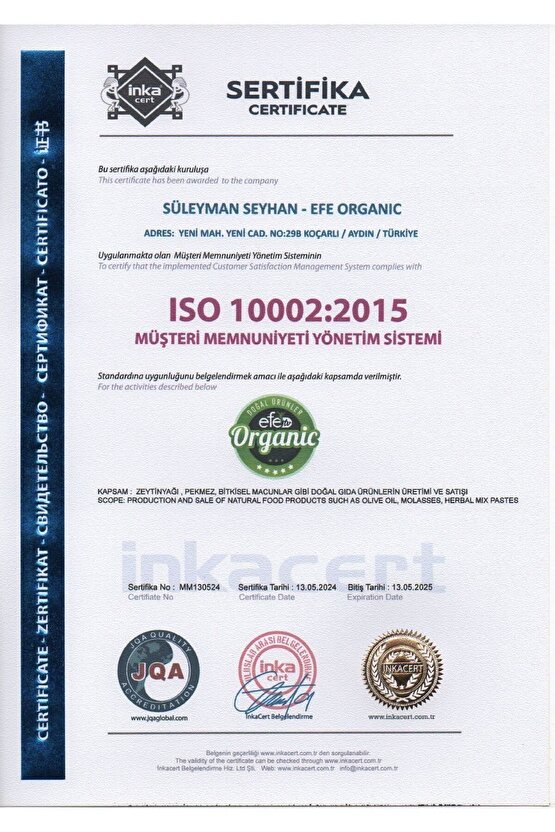 Efe Ultra Natural Zeytinyağı 5 Lt Teneke