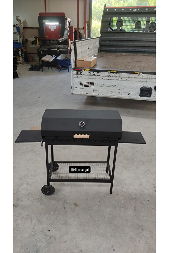 40x70 Demir Kapaklı Barbekü Yazlık Tipi Mangal Grill Oluklu Izgara