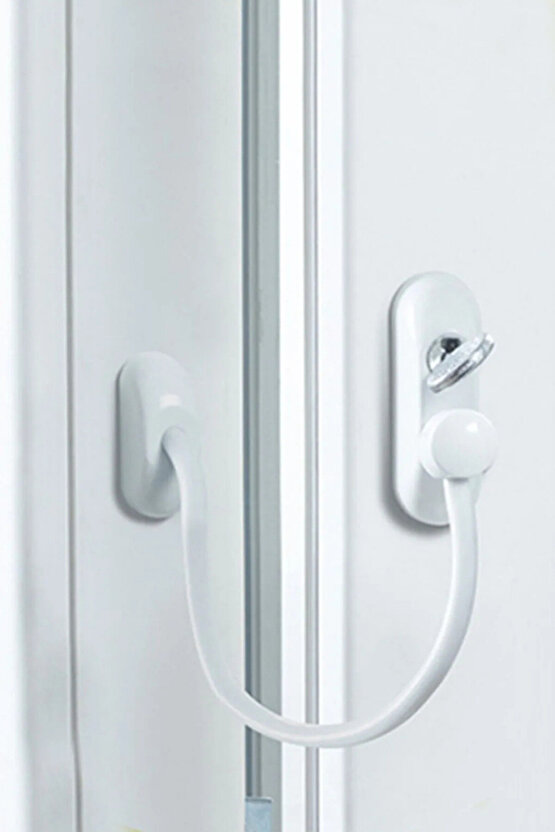 Penkid Çelik Halatlı Kablolu Kapı Pencere Kilidi Beyaz