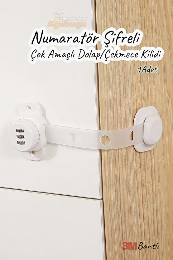 - Numaratör Şifreli Çok Amaçlı Esnek Dolap ve Çekmece Kilidi