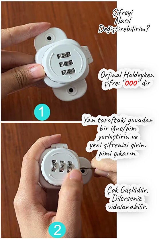 - Numaratör Şifreli Çok Amaçlı Esnek Dolap ve Çekmece Kilidi