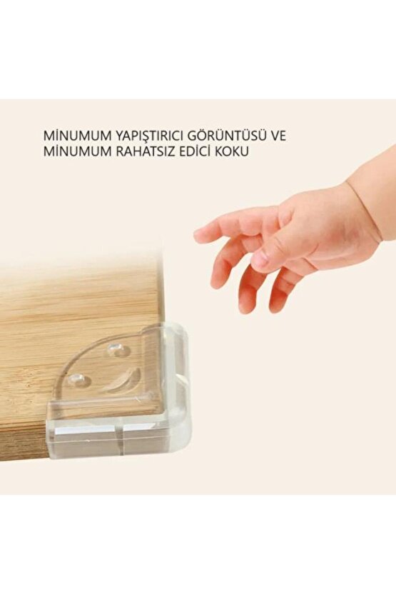 4lü Silikon Oluklu Şeffaf Köşe Koruyucu