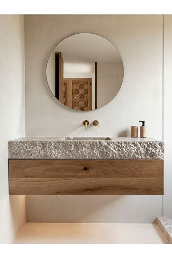 Ayna  Yuvarlak Ayna  Dekoratif Ayna  Banyo Aynasıkonsol Aynası90 Cm Çapında