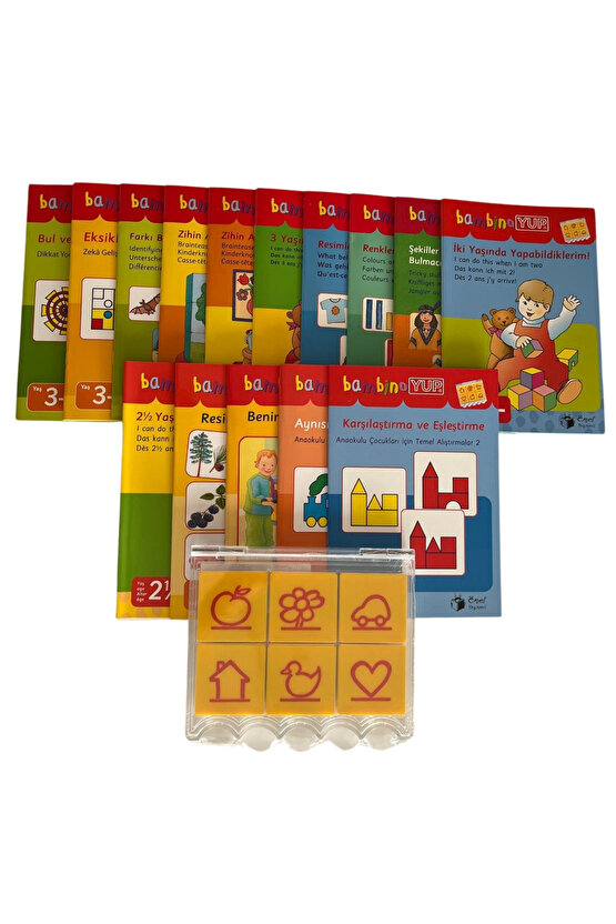 BambinoYUP 2-4 Yaş Zeka ve Dikkat Seti ( 15 Kitap + 1 Kontrol Kutusu)