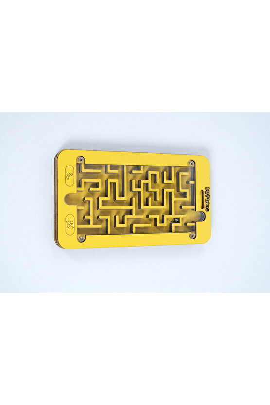 Ahşap Labirent Oyunu Sarı - Eğitim ve Eğlence Oyuncağı