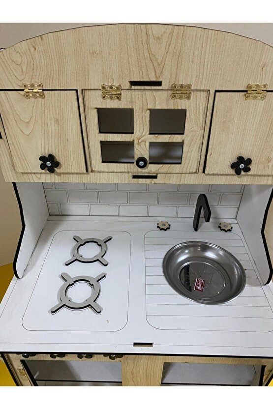 Montessori Eğitici Ahşap Oyuncak Mutfak 6mm 80x55