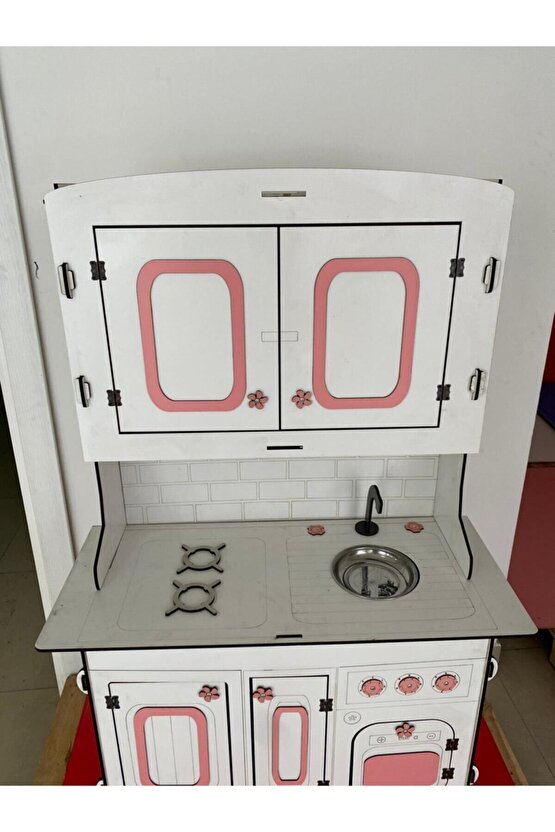 Büyük Boy Montessori Ahşap Oyuncak Mutfak 135x80