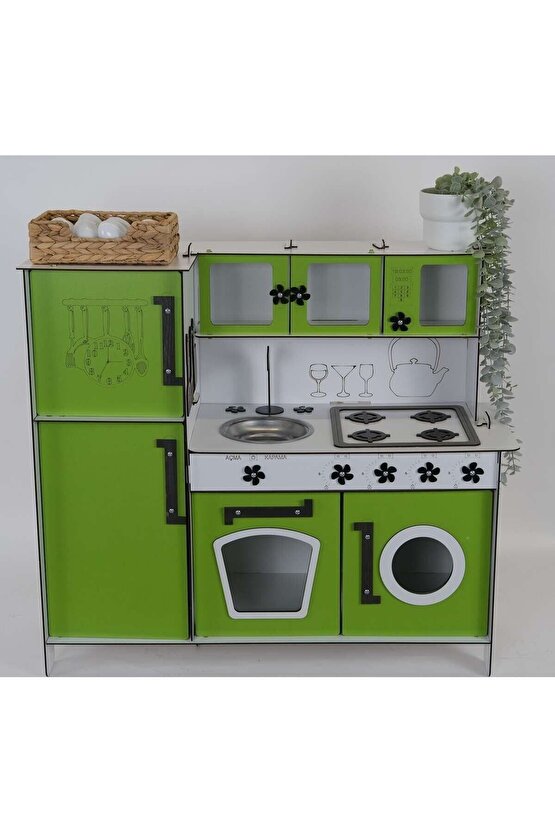 Ahşap Oyuncak Mutfak Buzdolaplı