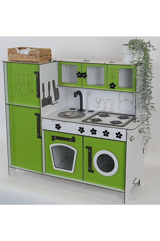 Ahşap Oyuncak Mutfak Buzdolaplı