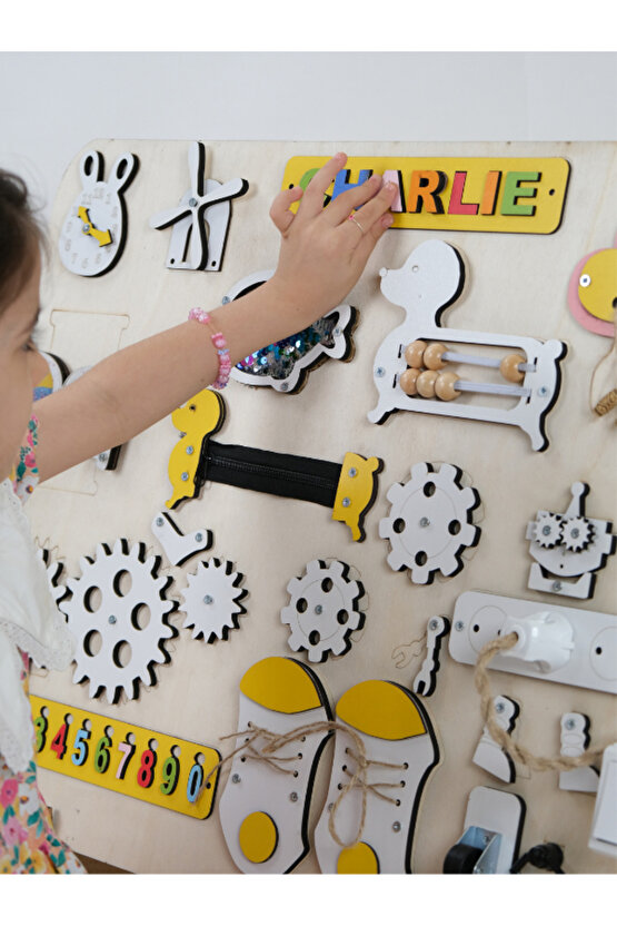 Aktivite Tahtası, Büyük Boy Aktivite Eğitim Tahtası, Busy Board, Eğitici Ahşap Pano