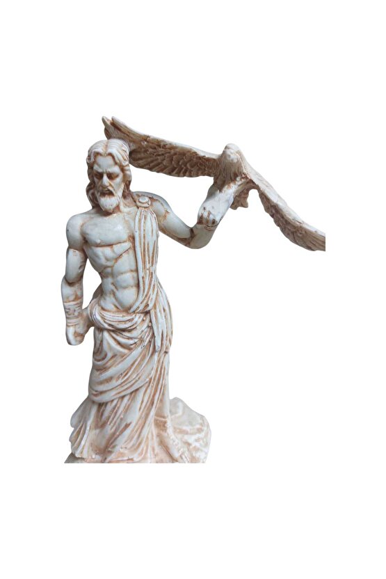 Zeus Heykeli Olympos’un Kralı Mitolojik Dekoratif Biblo Şimşek Efendisi Heykel Hediyelik Obje