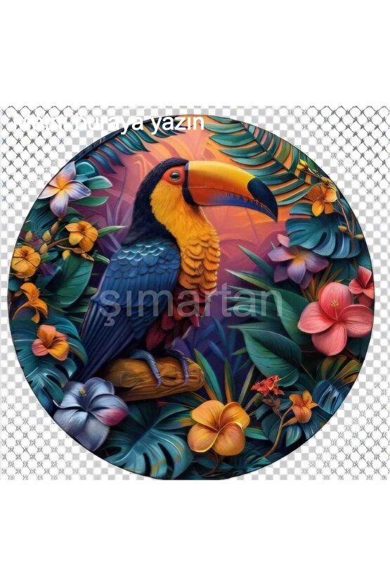 Şans Getirdiğine İnanılan , Uğurlu Tukan Kuşu Duvar Süsü, Dekoratif Duvar Süsü