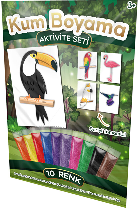Tukan | Egzotik Kuşlar Kum Boyama Aktivite Seti Tekli Paket
