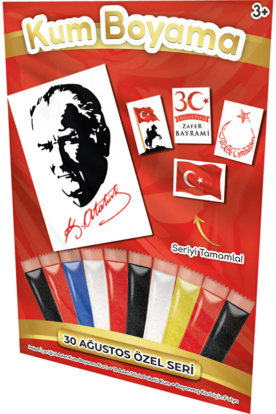 Atatürk | 30 Ağustos Özel Kum Boyama Aktivite Seti Tekli Paket