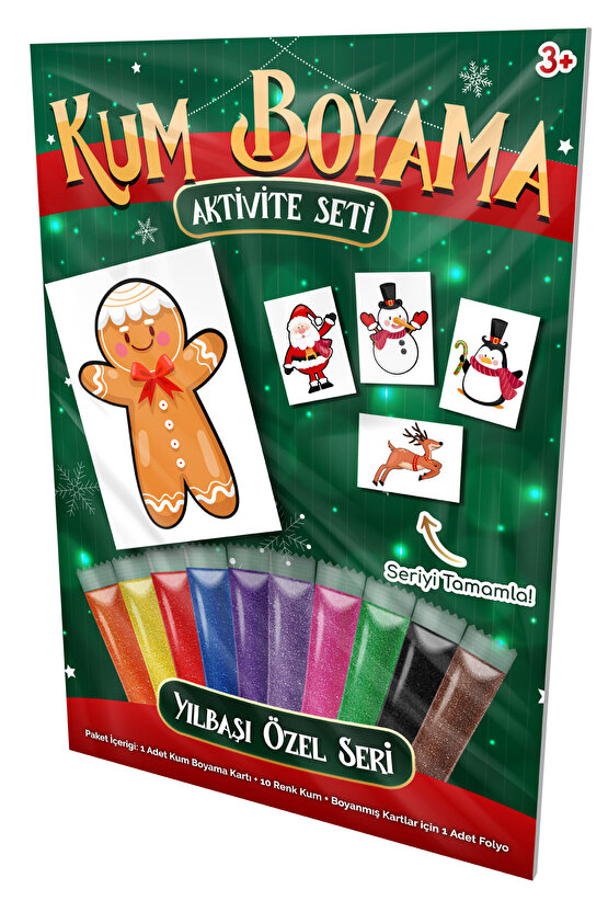 Sevimli Yılbaşı Kurabiyesi | Yılbaşı Özel Kum Boyama Aktivite Seti Tekli Paket