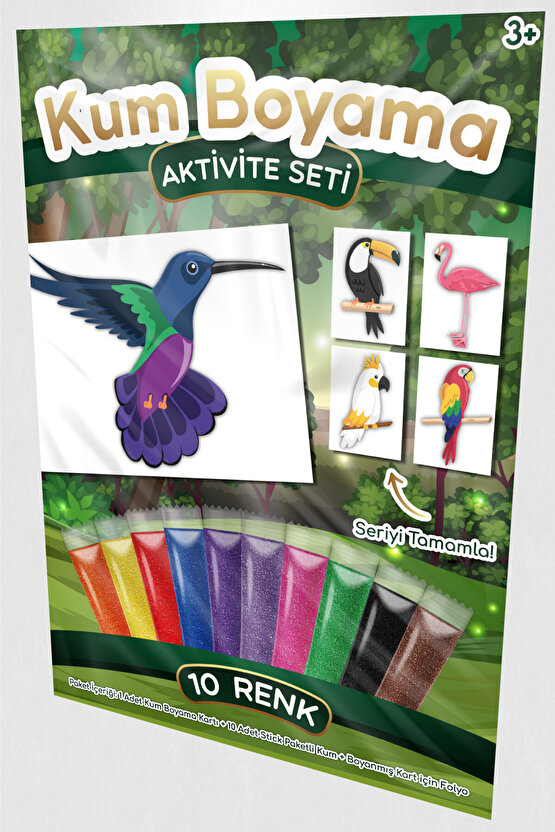 Sinek Kuşu | Egzotik Kuşlar Kum Boyama Aktivite Seti Tekli Paket