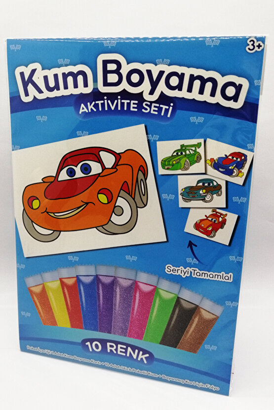Sevimli Yarışçı | Araba Kum Boyama Aktivite Seti Tekli Paket