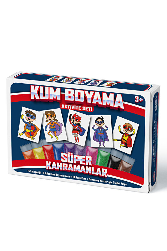 Süper Kahramanlar | Kum Boyama Aktivite Seti 5li Kutulu Paket