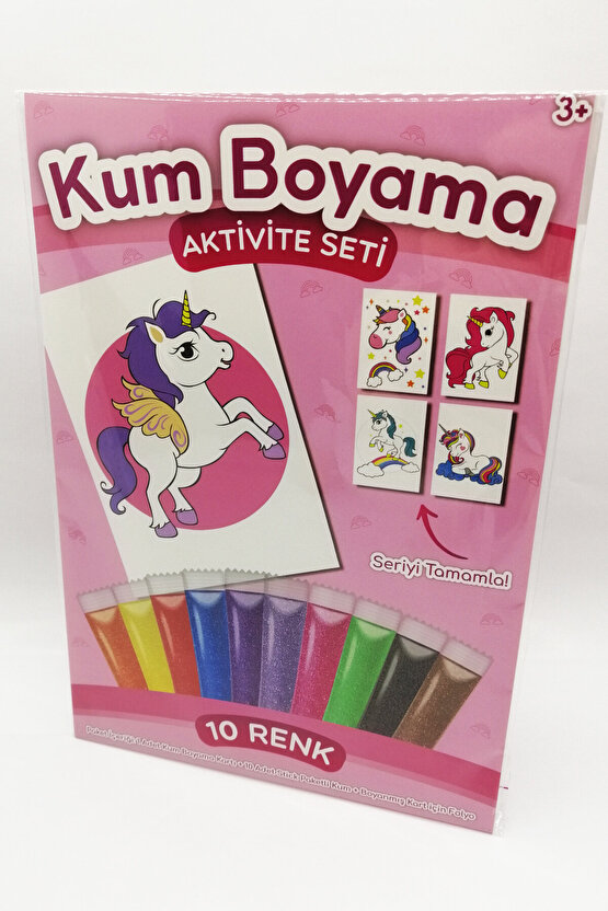 Pembe Kanatlı Unicorn | Unicorn Kum Boyama Aktivite Seti Tekli Paket