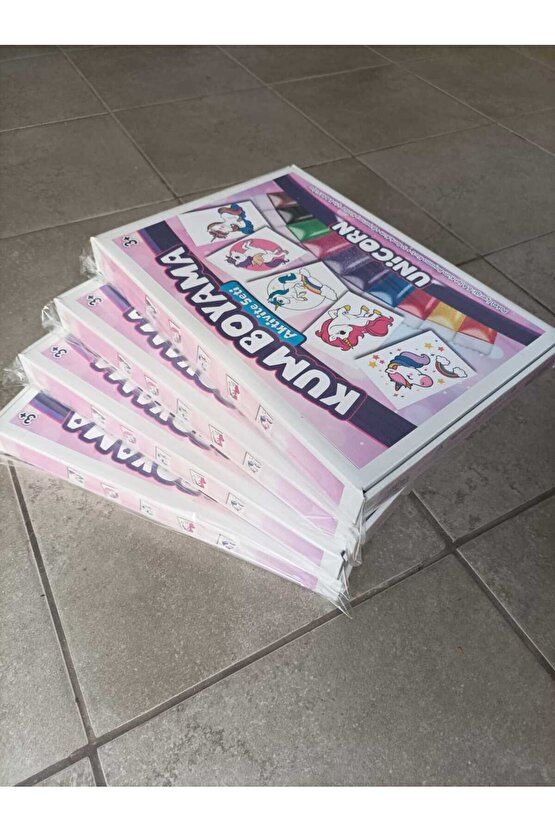 Unicornlar | Kum Boyama Aktivite Seti 5li Kutulu Paket