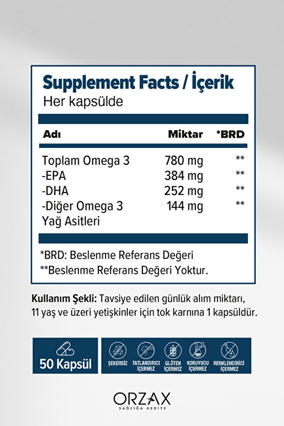 Plus Omega 3 Balık Yağı 1200 MG 50 Kapsül