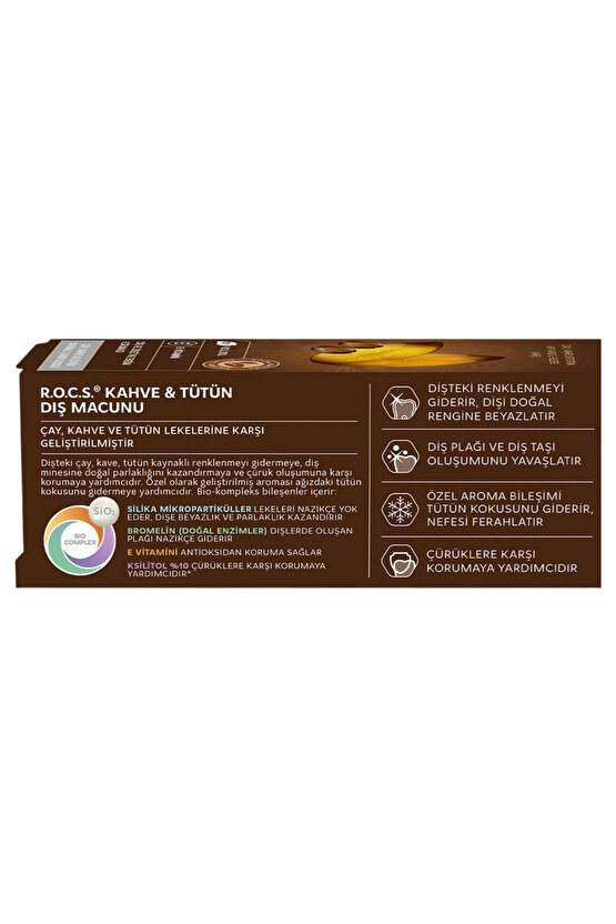 Kahve Tütün Lekelere Karşı Diş Macunu 60 ml