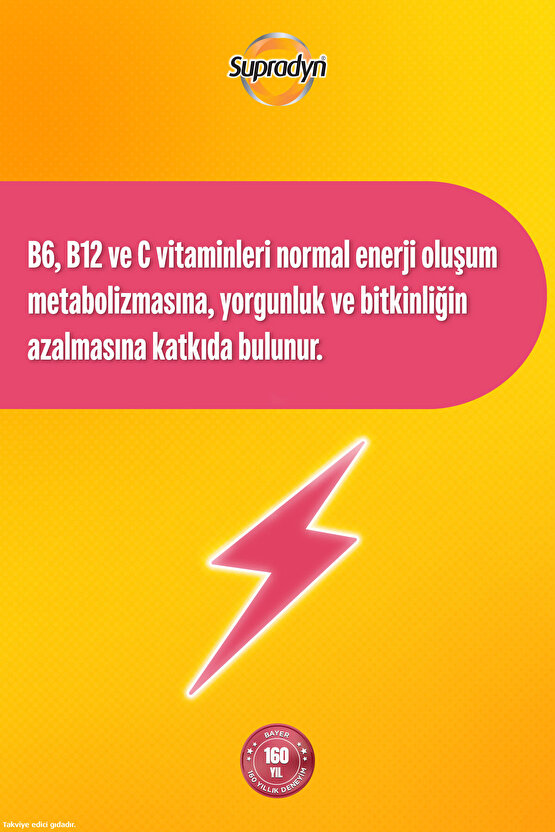 Energy Boost Efervesan Tablet l Kafein, Guarana, Multivitamin ve Mineral