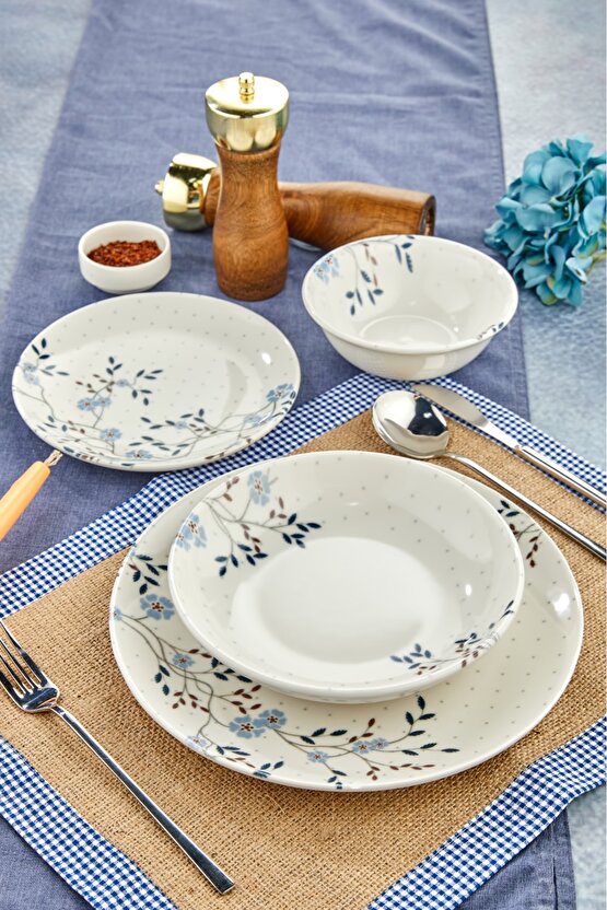 24 Parça Porselen Yemek Takımı - 6 Kişilik, Şık ve Dayanıklı Tasarım