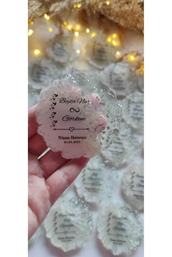 BİRGÜLCE Epoksi Manget 10 Adet Söz Nişan Kına Nikah Mevlüt Hatıra Hediyelik