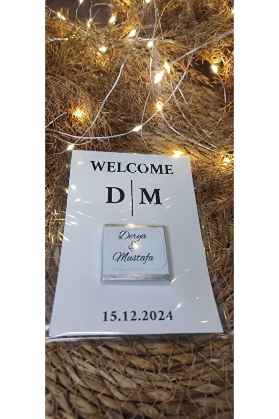 BİRGÜLCE 16 Adet Söz Nişan Nikah Hediyelik Anı Kartlı Madlen Çikolata