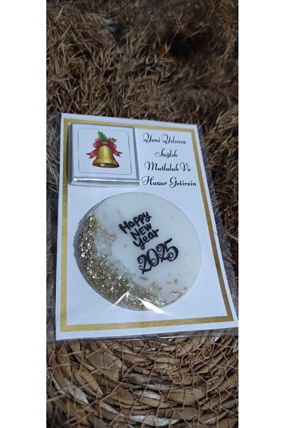 Yeni Yıl Hediyelik Magnet Ve Madlen Çikolatalı Özel Kart 4 Adet