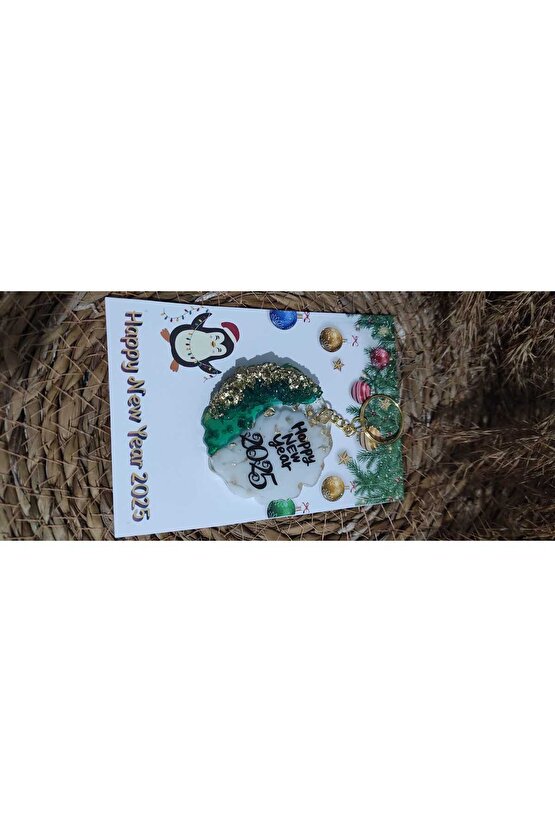 Yılbaşı Hediyesi-yeniyıl Hediyesi 4 Adet-hatıra Kartlı Epoksi Anahtarlık Seti