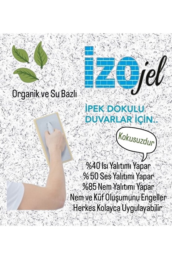 Organik Ipek Sıva - Dekoratif Yalıtım Sıvası - Ses & Isı & Nem Yalıtımı - Izo-066 - 4 M2