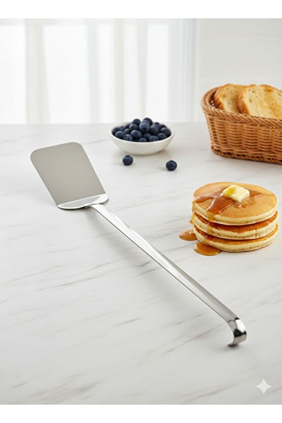 Lüks Metal Servis Spatulası - Parlak Çelik