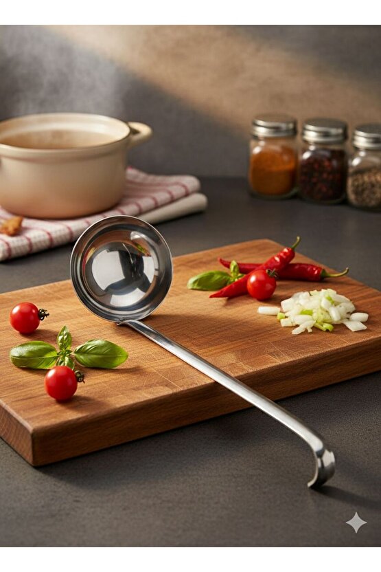 Paslanmaz Çelik Profesyonel Kepçe - 40 cm Endüstriyel Mutfak Servis Gereci 1810 304 (3)