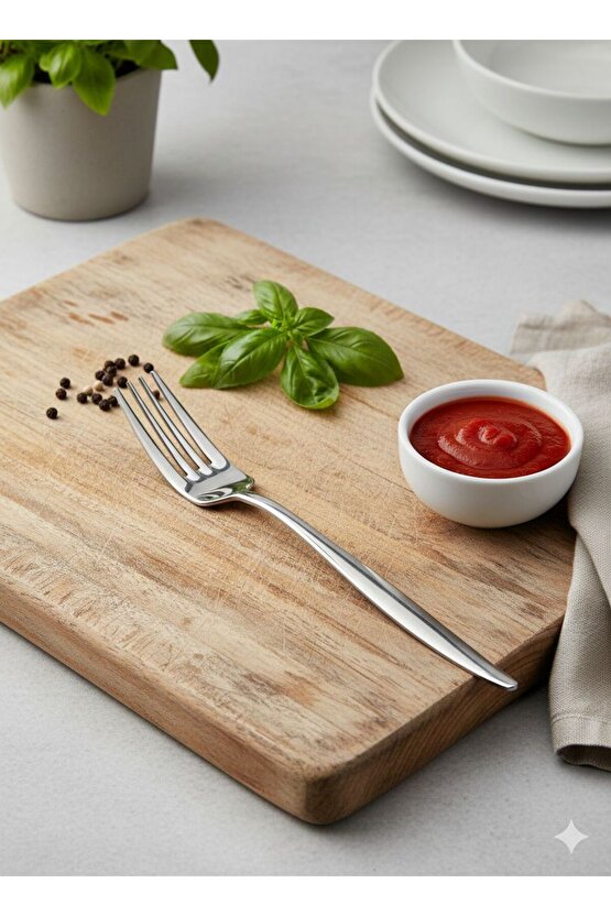 12li Natural Sivri Yemek Çatalı